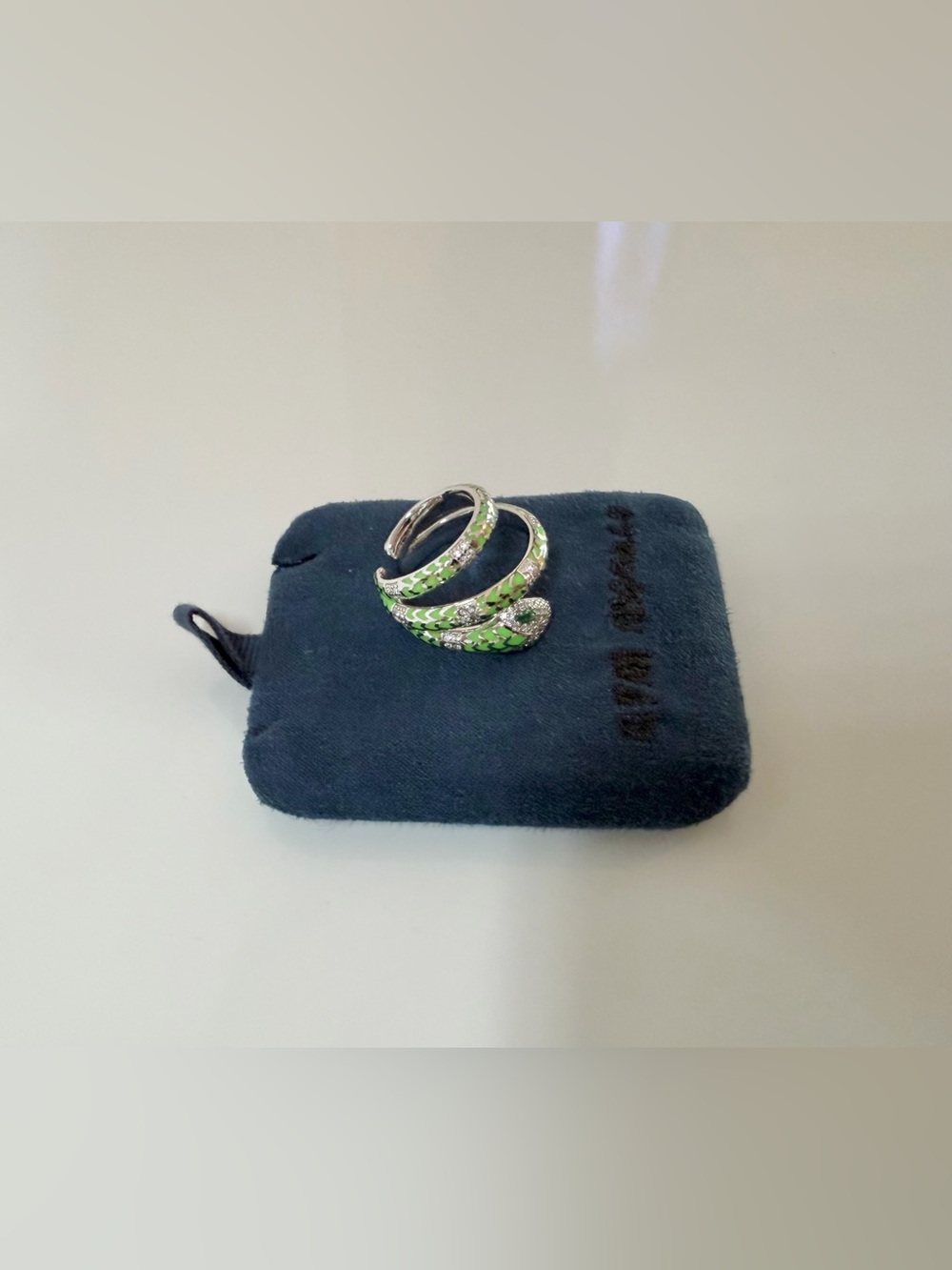 APM Monaco - Green Snake Hoop / Ear Cuff Earrings